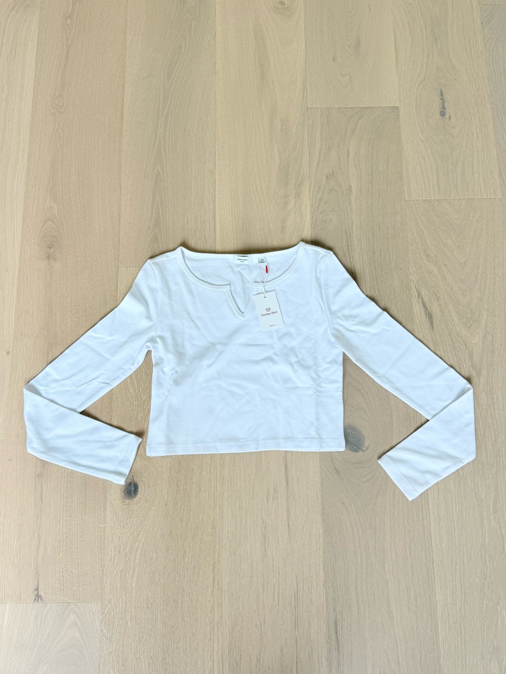 Sunday Best Hawthorn Long Sleeve Cutout Top Bright White NWT XS